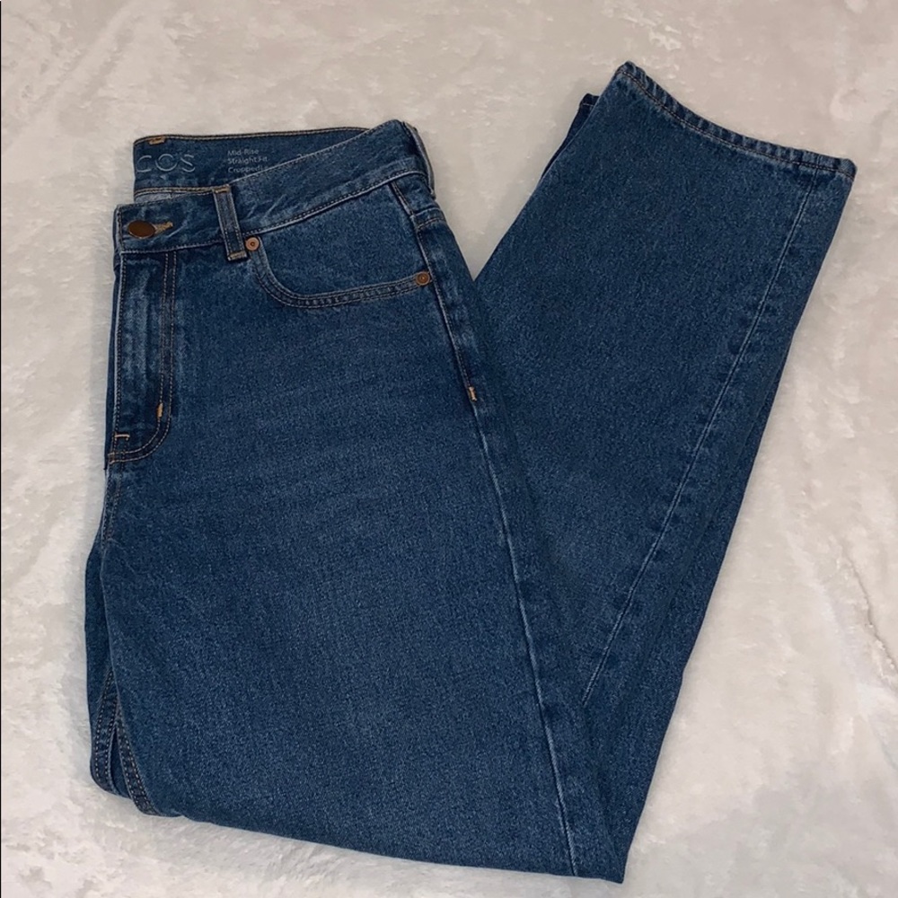 COS Mid Rise Straight Fit Cropped Length Jeans